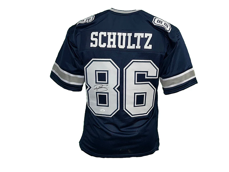 Dalton Schultz Autographed Dallas Pro Style Blue Football Jersey JSA
