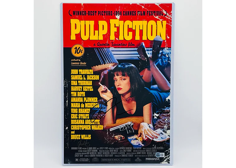 Quentin Tarantino +1 Signed Pulp Fiction, 12x18 Photo Autographed Beckett
