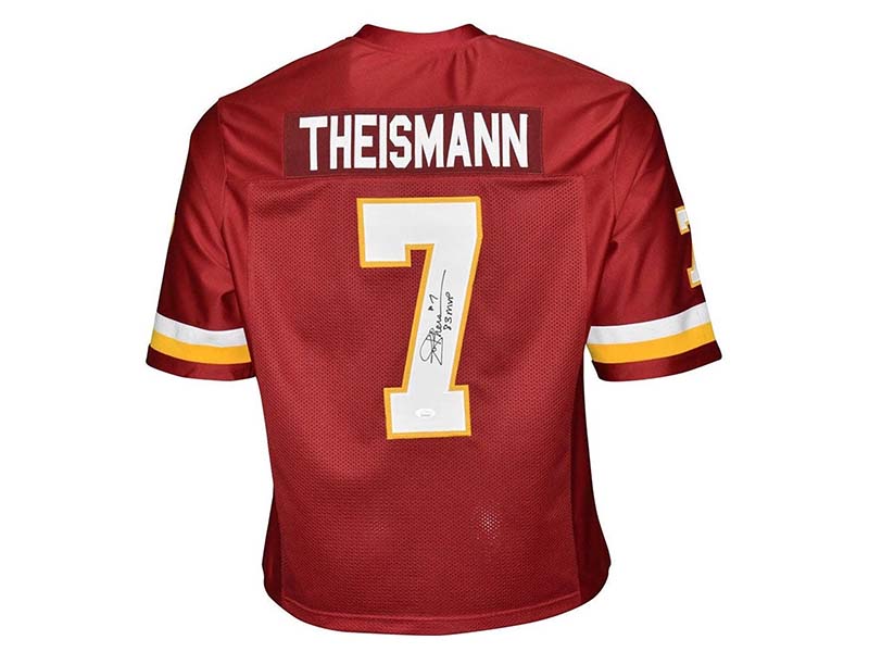 Joe Theismann Autographed 83 MVP Inscription Washington Pro Style Red Football Jersey (JSA)