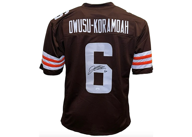 Jeremiah Owusu-Koramoah Signed Cleveland Custom Brown Football Jersey JSA