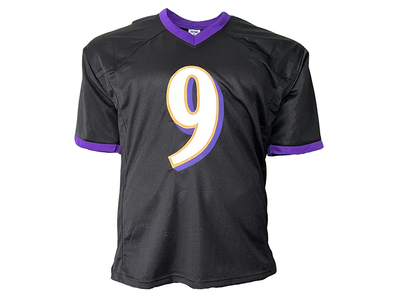 Justin Tucker Autographed Baltimore Pro Style Purple Football Jersey (Beckett)