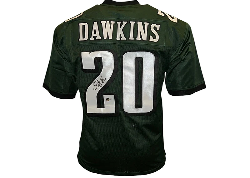Brian Dawkins Signed Philadelphia Custom Green Football Jersey Beckett