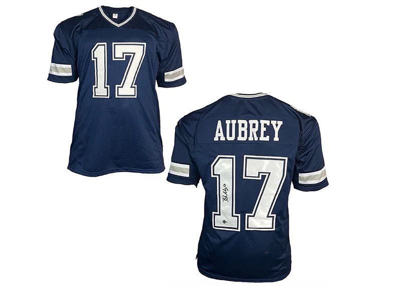 Brandon Aubrey Signed Dallas Custom Blue Football Jersey Beckett