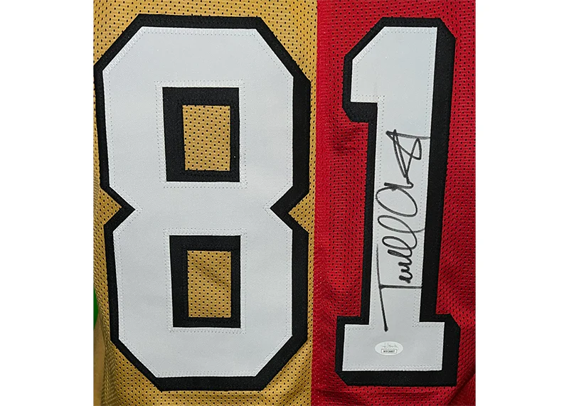Terrell Owens Autographed San Francisco Custom Red-Gold Football Jersey (JSA)