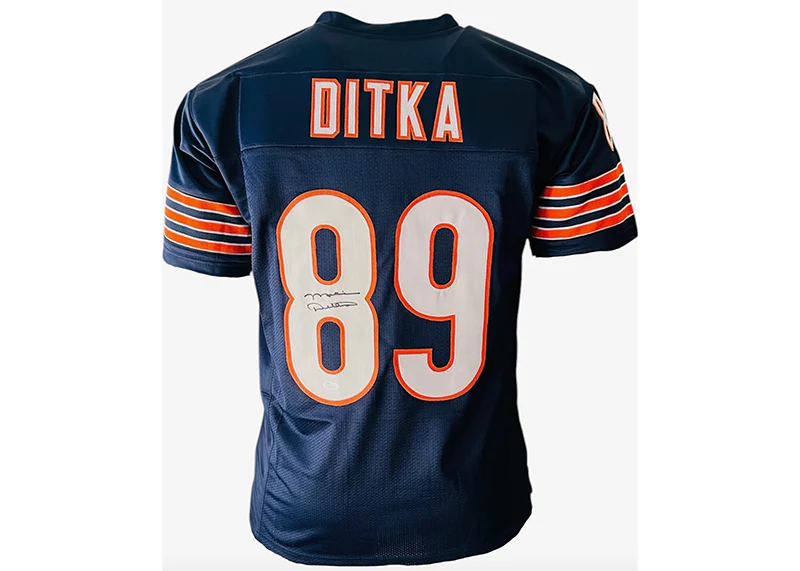 Mike Ditka Autographed Chicago Navy Custom Football Jersey JSA