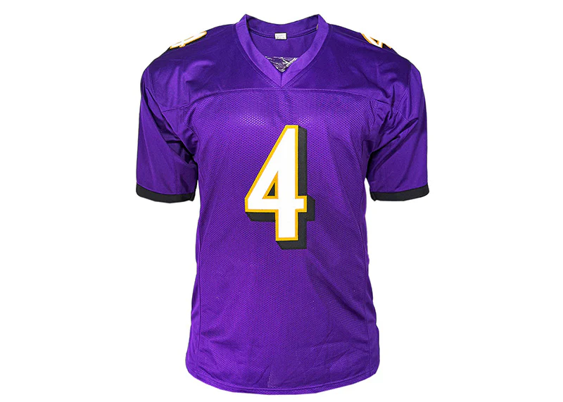 Zay Flowers Signed Baltimore Custom Purple Football Jersey JSA