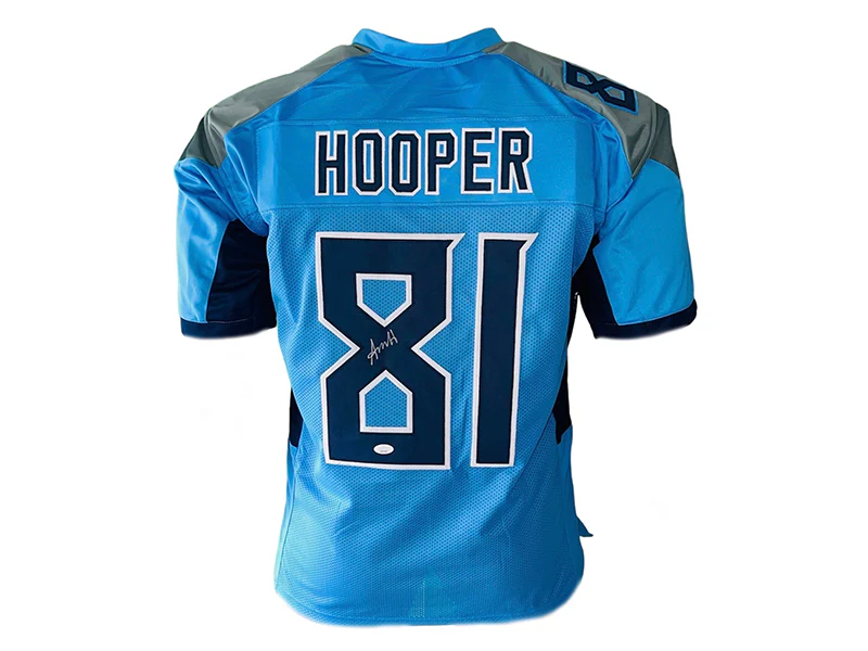 Austin Hooper Autographed Tennessee Pro Style Light Blue Football Jersey JSA