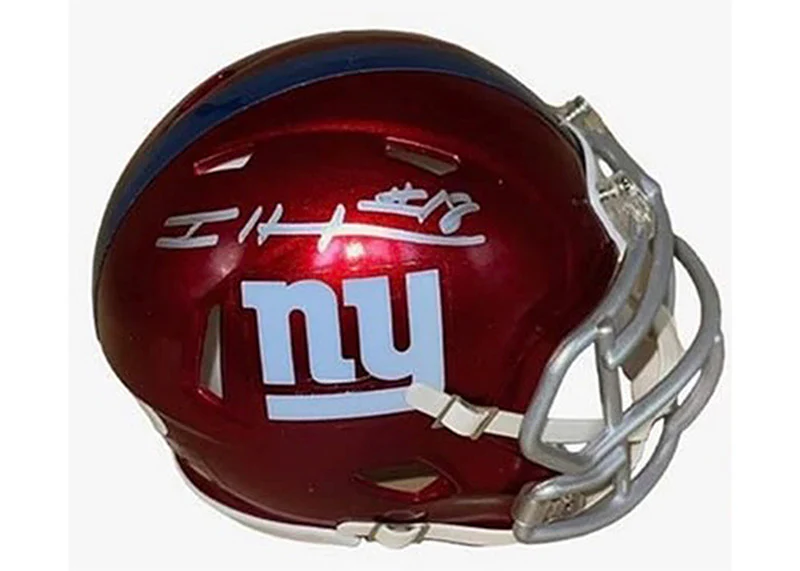 Isaiah Hodgins Signed New York Giants Flash Mini Football Helmet Beckett
