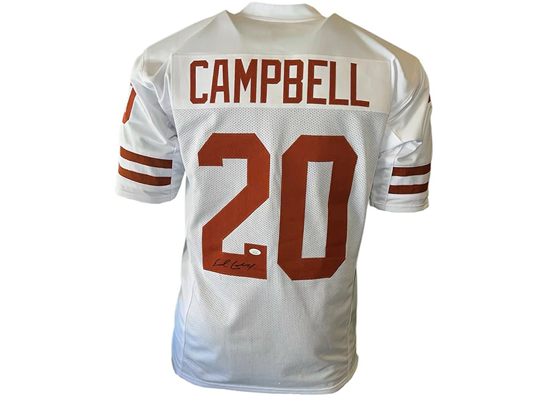 Earl Campbell Signed Texas Custom White College Football Jersey (JSA)