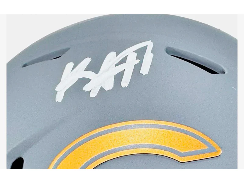 Keenan Allen Signed Chicago Bears Slate Mini Football Helmet Beckett