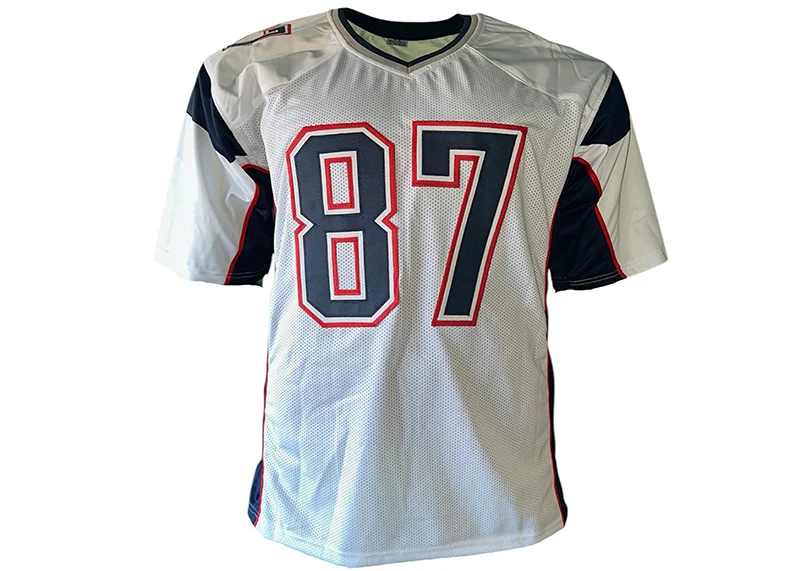 Rob Gronkowski Signed New England White Custom Football Jersey JSA