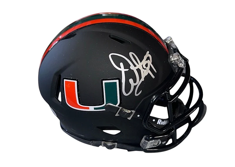 Warren Sapp Signed Miami Hurricanes Speed Mini Football Helmet (Beckett)