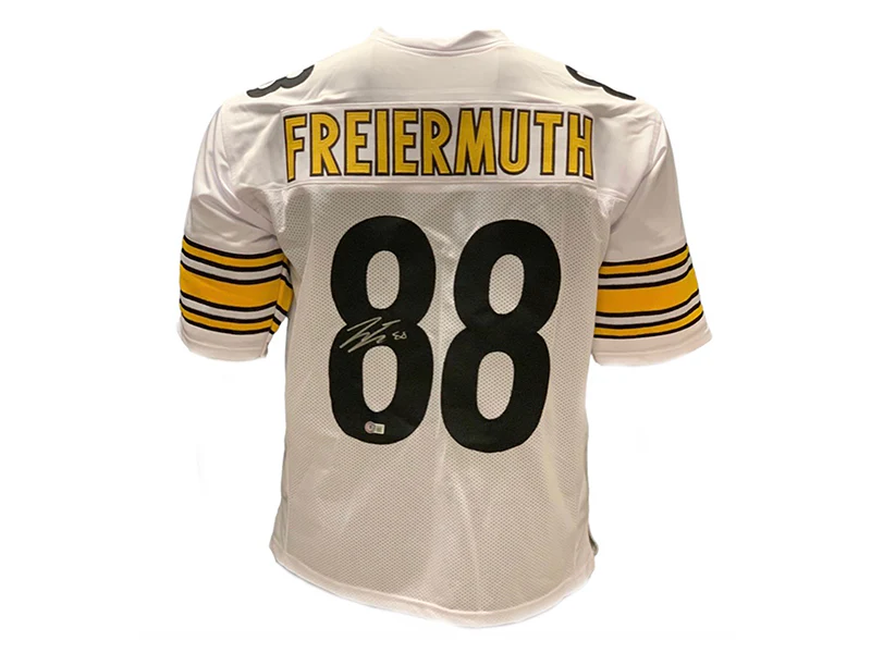Pat Freiermuth Autographed Pittsburgh Pro Style White Football Jersey (Beckett)