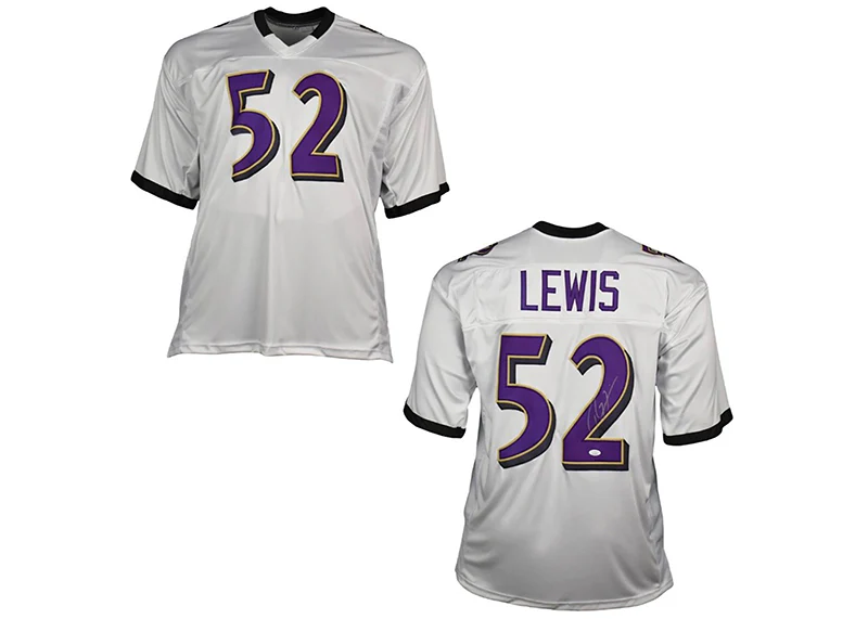 Ray Lewis Autographed Baltimore Custom White Football Jersey Beckett