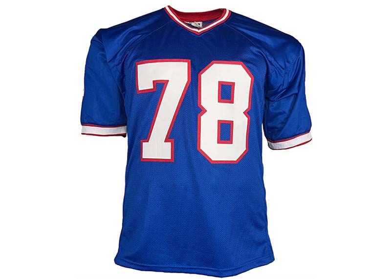 Bruce Smith Autographed Buffalo Custom Blue Football Jersey Beckett