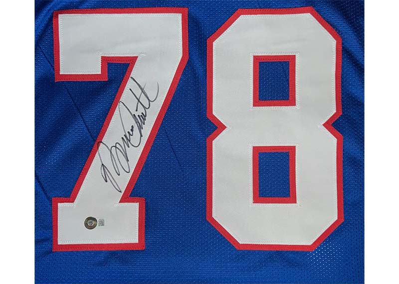 Bruce Smith Autographed Buffalo Custom Blue Football Jersey Beckett