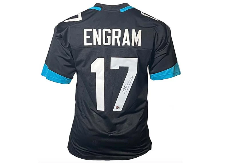 Evan Engram Signed Jacksonville Custom Black Football Jersey Beckett