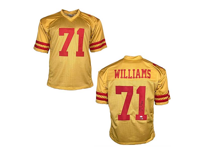 Trent Williams Autographed San Francisco Custom Gold Football Jersey JSA
