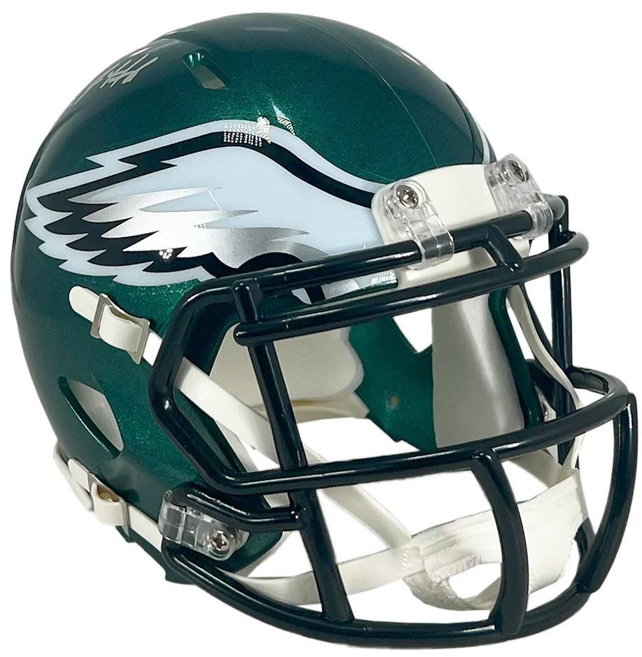 DeVonta Smith Signed Philadelphia Eagles Speed Mini Football Helmet (Fanatics)
