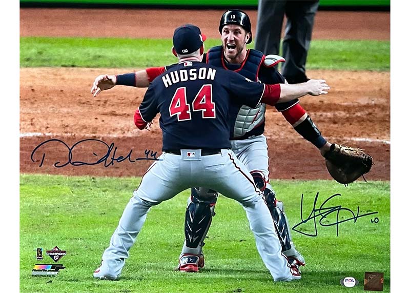 Daniel Hudson and Yan Gomez Signed Washington Nationals 16��20 Photo PSA