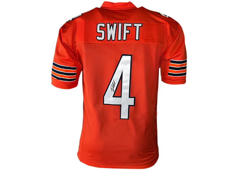 D'Andre Swift Signed Chicago Custom Orange Football Jersey JSA