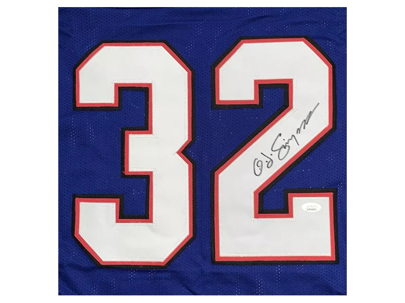 OJ Simpson Autograhed Buffalo Pro-Style Blue Football Jersey (JSA)