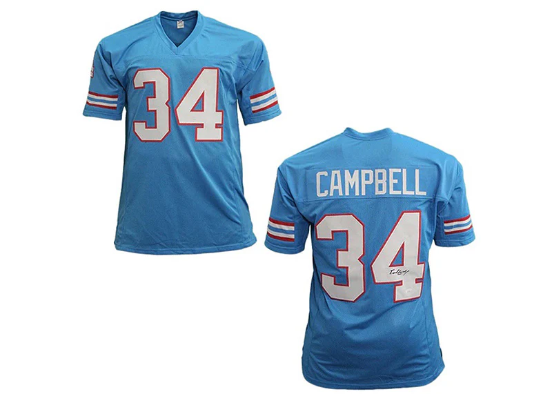 Earl Campbell Autographed Houston Custom Football Jersey Powder Blue (JSA)