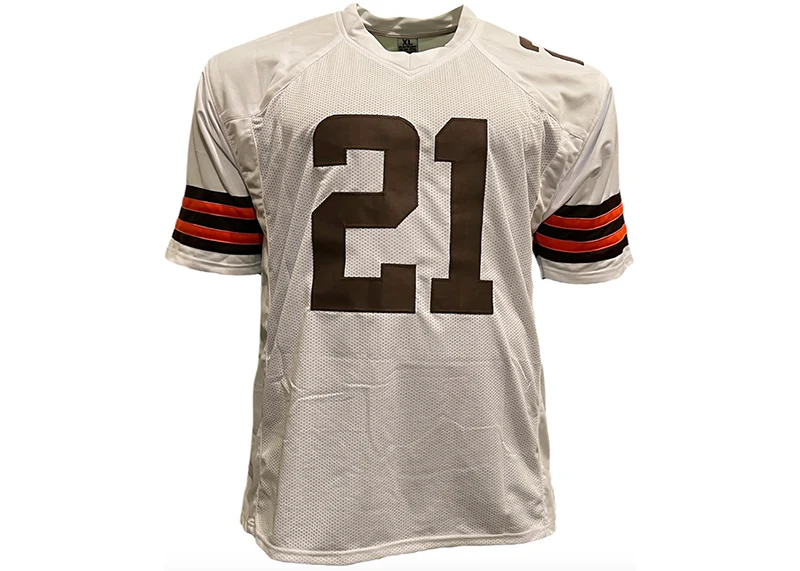 Denzel Ward Signed Cleveland Custom White Football Jersey JSA