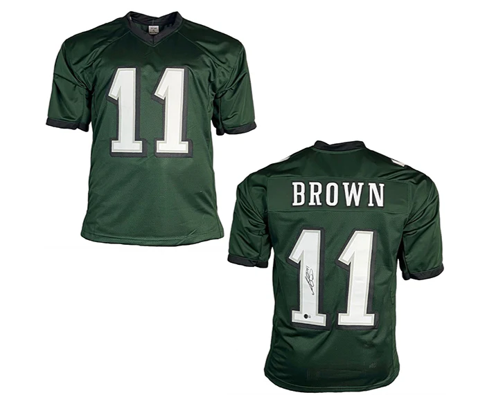 AJ Brown Signed Philadelphia Custom Green Football Jersey Beckett