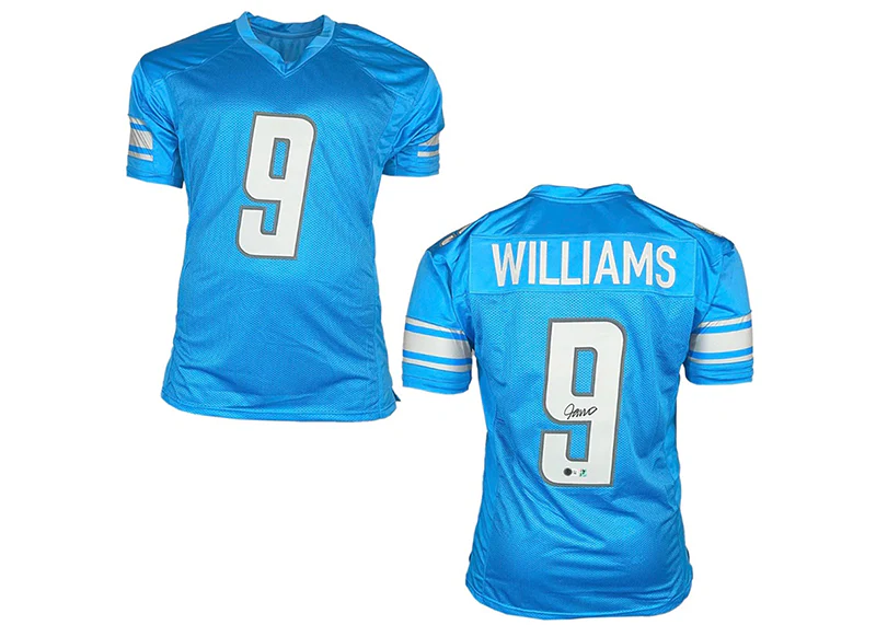 Jameson Williams Signed Detroit Custom Blue Football Jersey Beckett