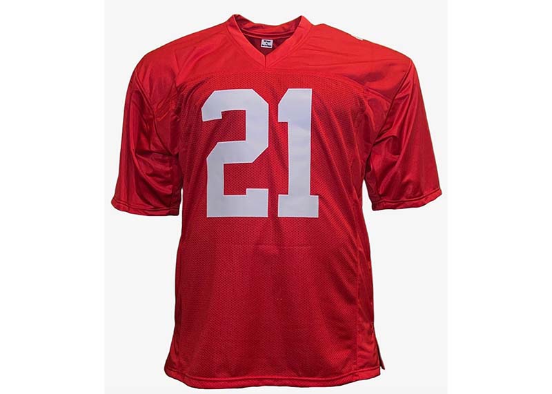 Tiki Barber Signed New York Custom Red Football Jersey Beckett