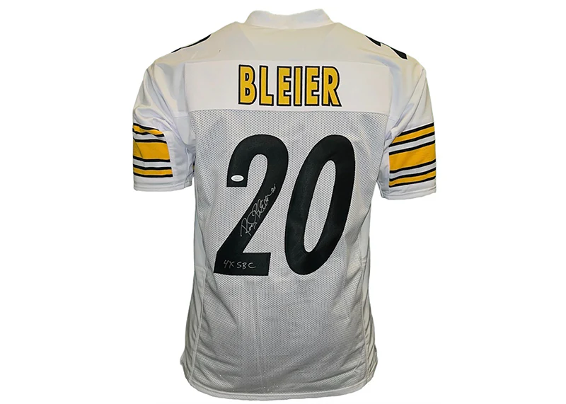 Rocky Bleier Signed Pittsburgh White Custom Football Jersey 4X SB Champ Insc JSA