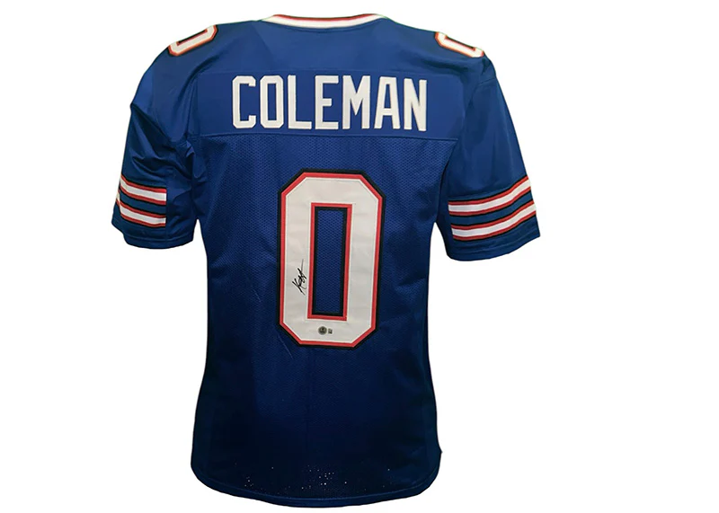 Keon Coleman Signed Buffalo Custom Blue Football Jersey JSA