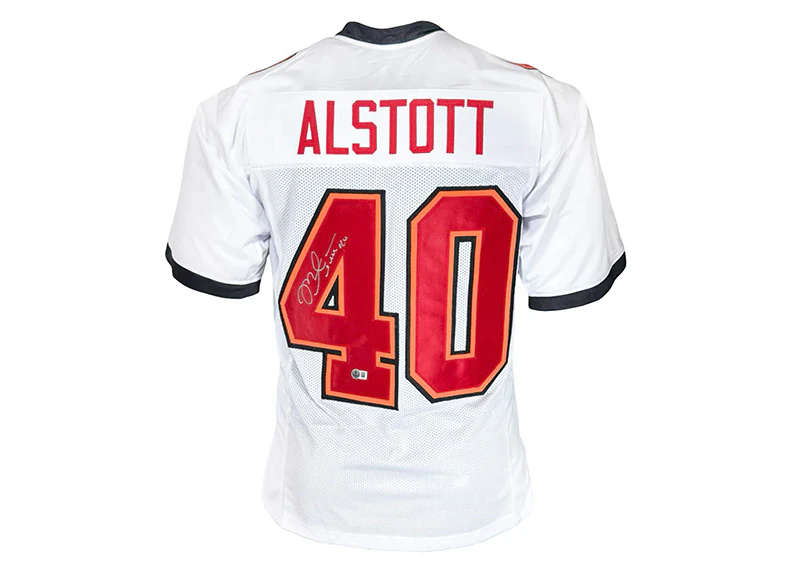Mike Alstott Signed Tampa Bay White Custom Football Jersey (Beckett)