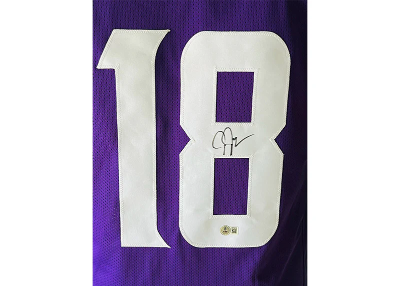 Justin Jefferson Signed Minnesota Custom Purple jersey Beckett