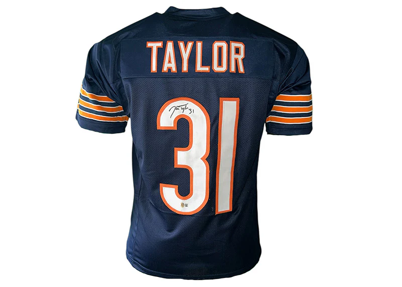 Ken Taylor Signed Custom Blue Football Jersey?Beckett