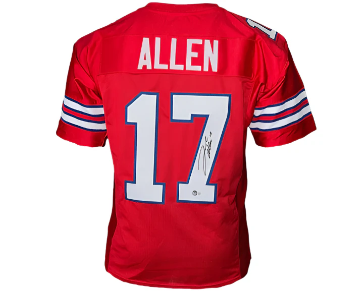 Josh Allen Autographed Buffalo Pro Style Red Football Jersey Beckett