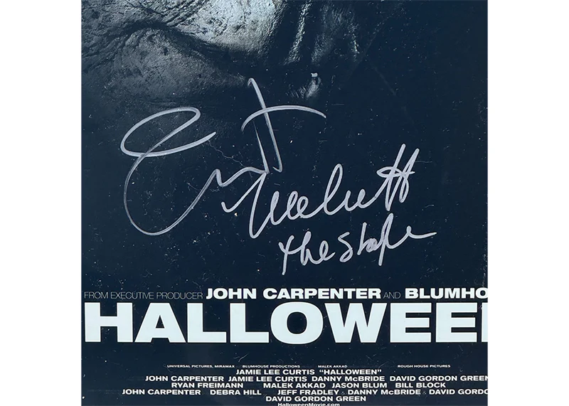 Jamie Lee Curtis & Nick Castle Signed Halloween 12x18 Photo Autographed Beckett