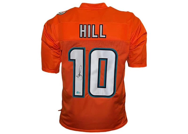 Tyreek Hill Autographed Miami Custom Orange Football Jersey Beckett