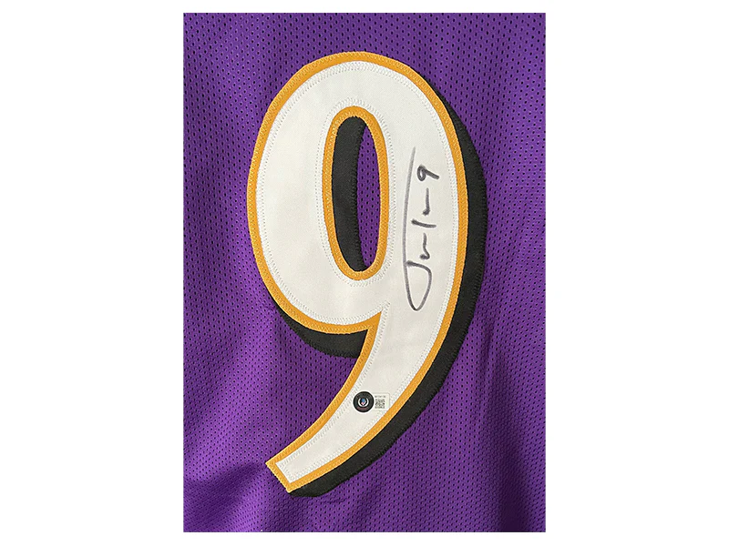 Justin Tucker Autographed Baltimore Pro Style Purple Football Jersey (Beckett)