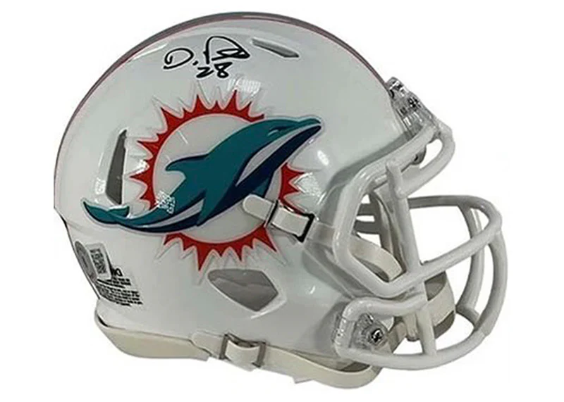 De’Von Achane Signed Miami Dolphins Speed Mini Helmet Beckett