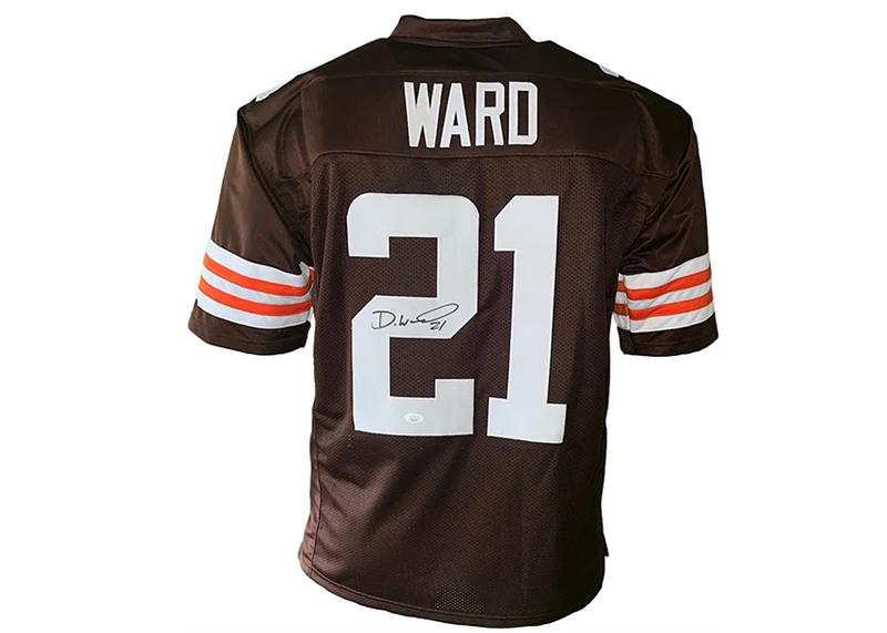 Denzel Ward Signed Cleveland Custom Brown Football Jersey JSA