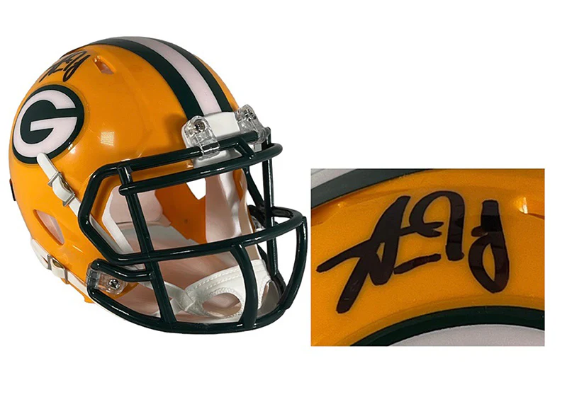 Aaron Jones Signed Green Bay Packers Mini Football Helmet Beckett