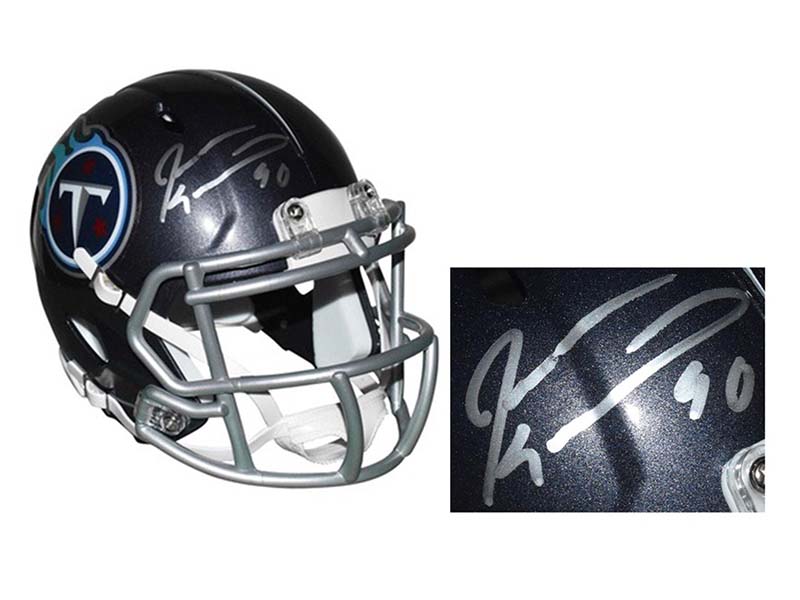 Jevon Kearse Signed Tennessee Titans Speed Mini Blue Football Helmet (JSA)