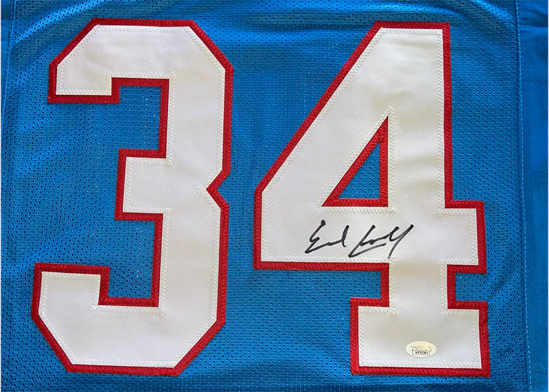 Earl Campbell Autographed Houston Custom Football Stat Jersey Powder Blue (JSA)