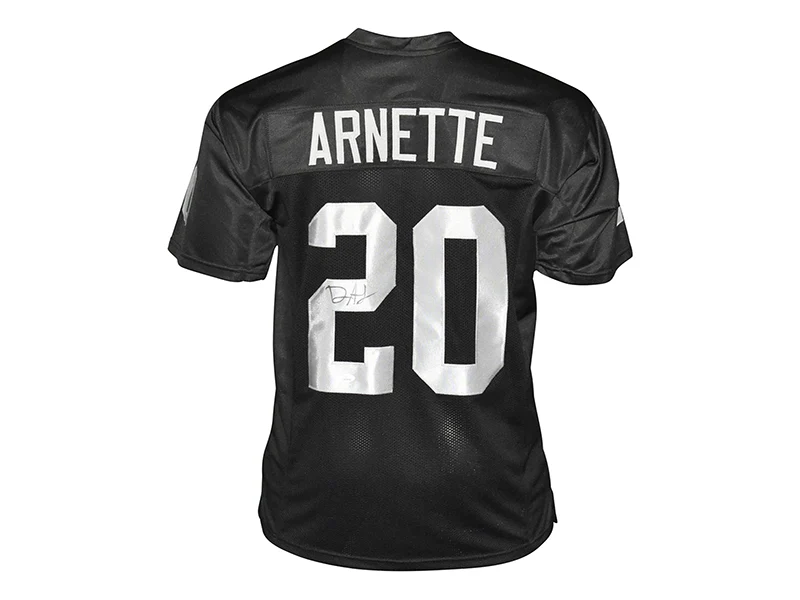Damon Arnette Autographed Oakland Black Pro Style Jersey (JSA)