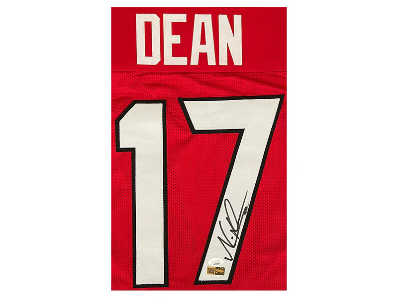 Nakobe Dean Autographed Georgia Collage Red Football Jersey (JSA