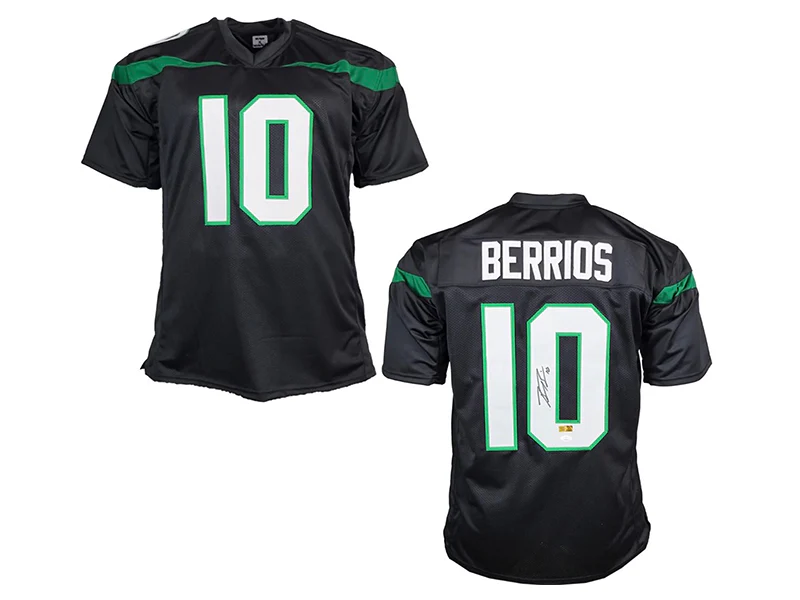 Braxton Berrios Signed New York Black Football Jersey (JSA)