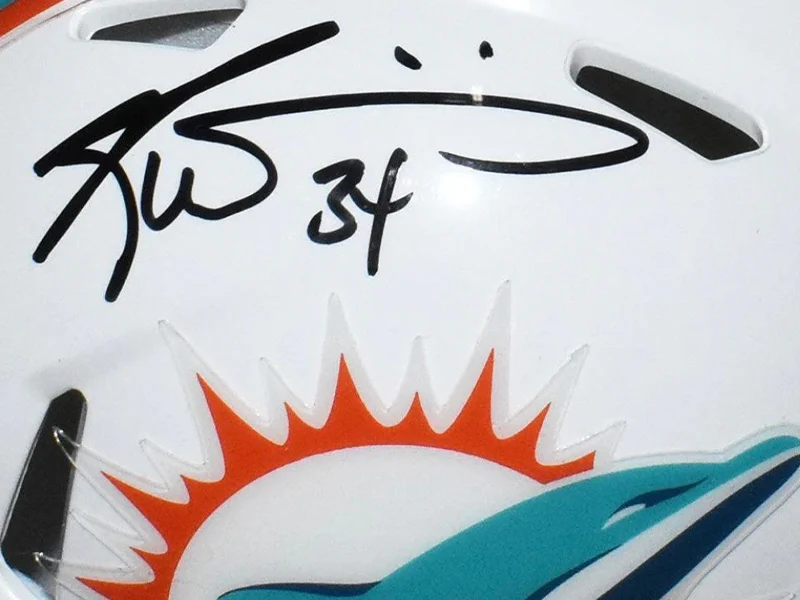 Ricky Williams Signed Miami Dolphins Speed Mini White Football Helmet JSA