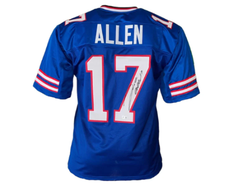 Josh Allen Autographed Buffalo Custom Pro Style Blue Football Jersey Beckett